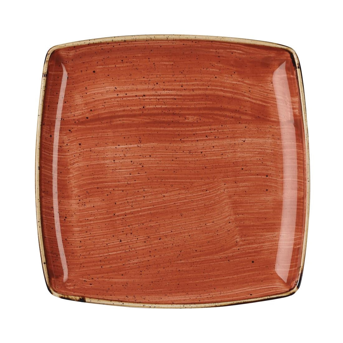 Churchill Stonecast Deep Square Plate Spiced Orange 268mm • PAS-DK546