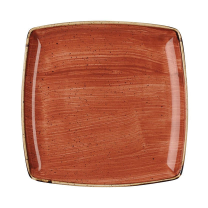 Churchill Stonecast Deep Square Plate Spiced Orange 268mm • PAS-DK546
