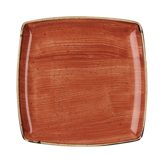 Churchill Stonecast Deep Square Plate Spiced Orange 268mm • PAS-DK546
