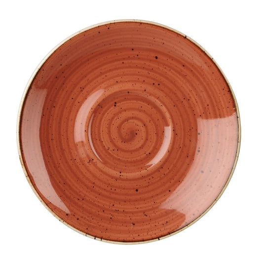 Churchill Stonecast Round Cappuccino Saucers Spiced Orange 185mm • PAS-DK550
