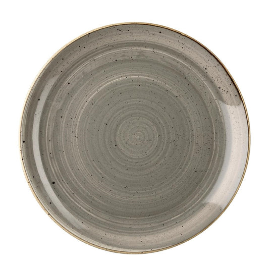 Churchill Stonecast Round Coupe Plate Peppercorn Grey 217mm • PAS-DK554