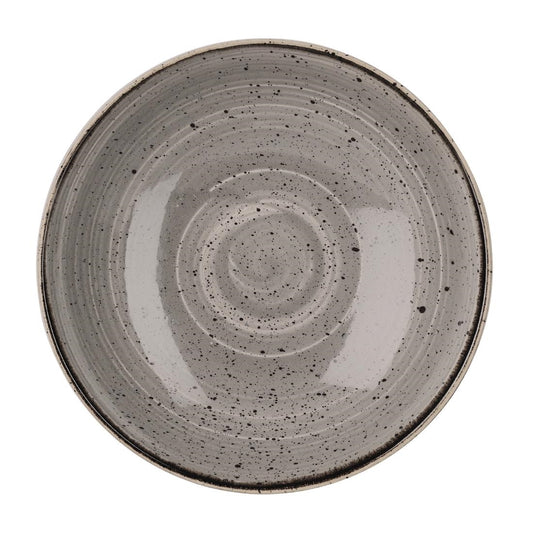 Churchill Stonecast Round Coupe Bowl Peppercorn Grey 200mm • PAS-DK557
