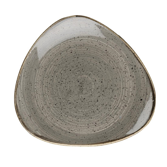 Churchill Stonecast Triangle Plate Peppercorn Grey 315mm (6 Pack) • PAS-DK558