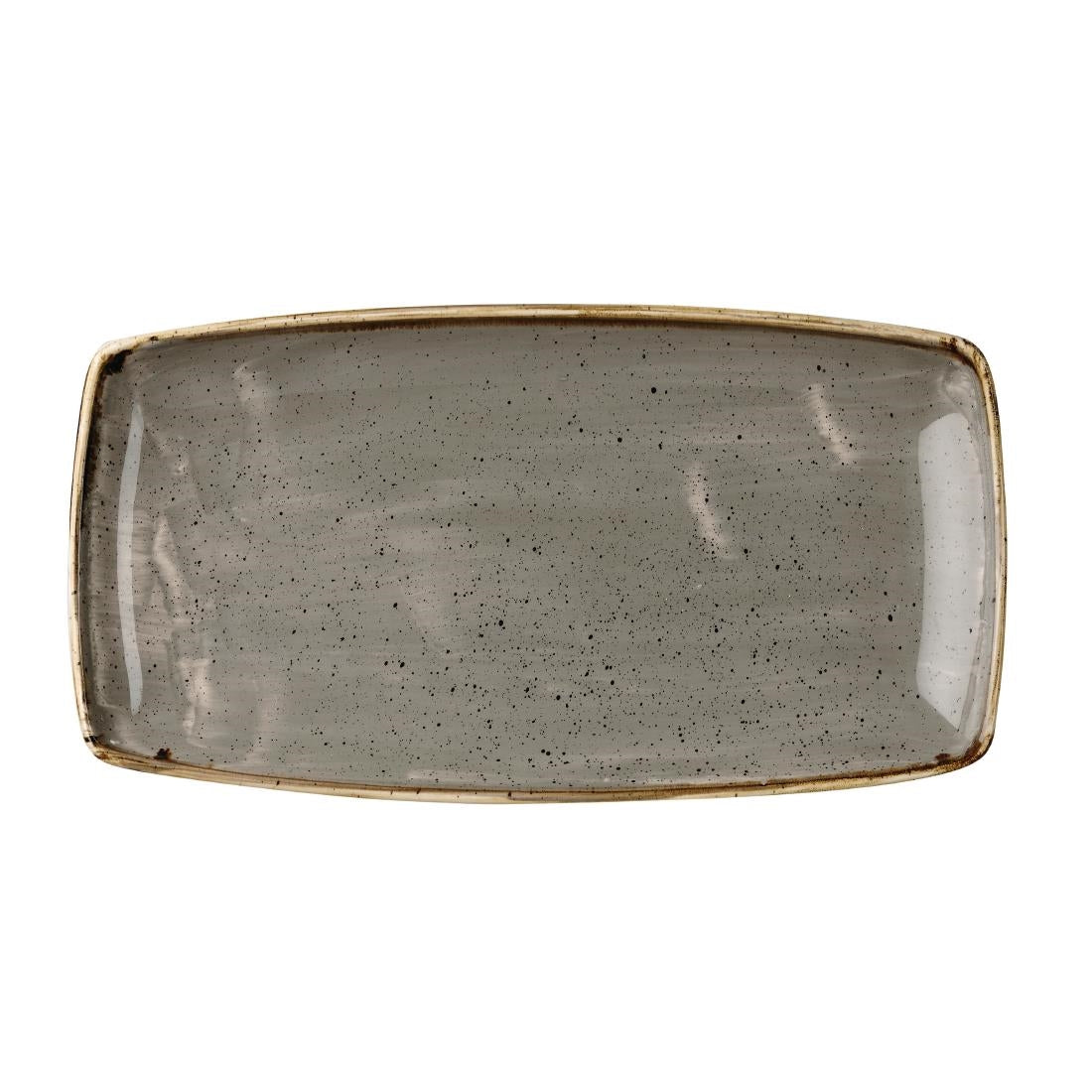 Churchill Stonecast Rectangular Plate Peppercorn Grey 350 x 185mm • PAS-DK561