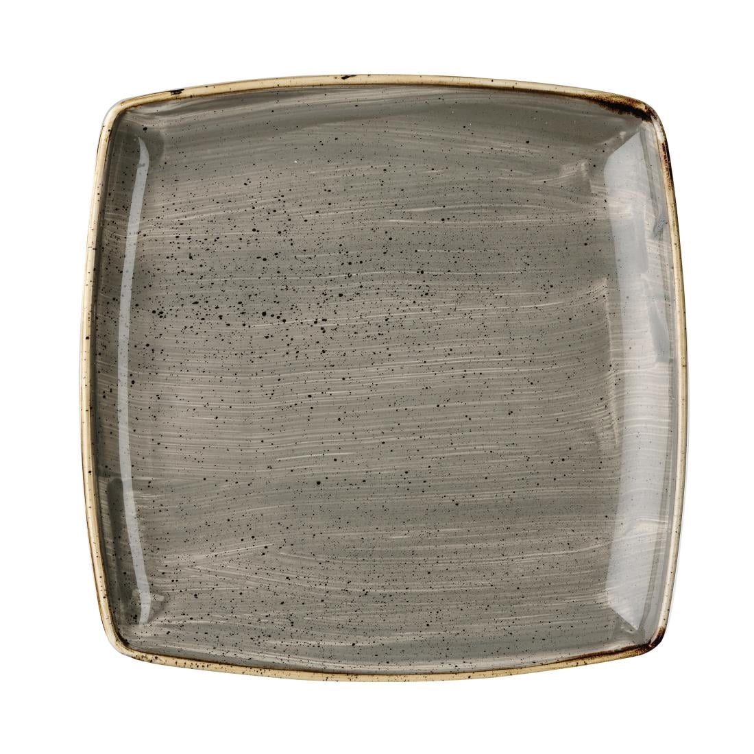 Churchill Stonecast Deep Square Plate Peppercorn Grey 268mm • PAS-DK563