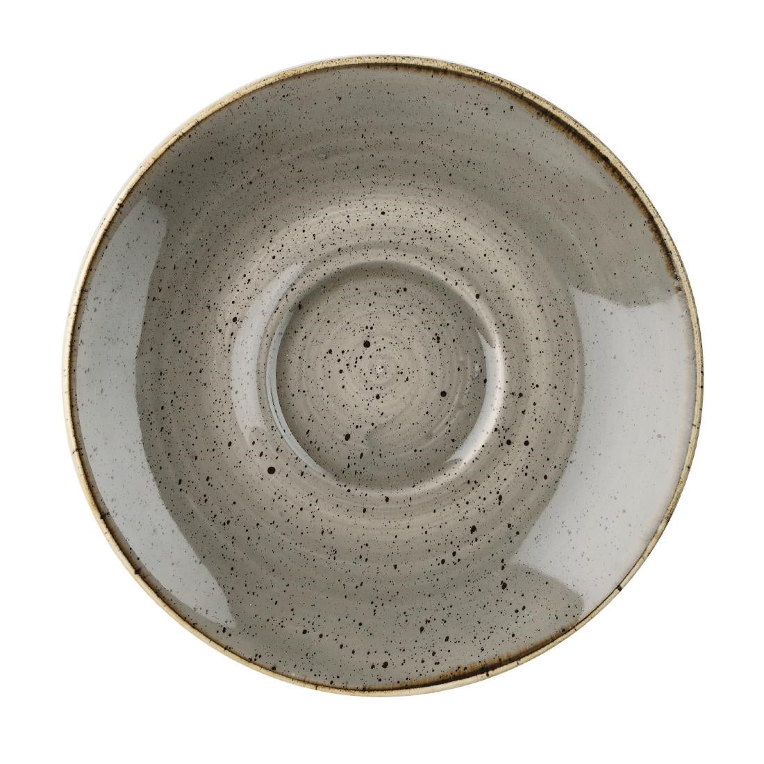 Churchill Stonecast Round Cappuccino Saucers Peppercorn Grey 185mm • PAS-DK567