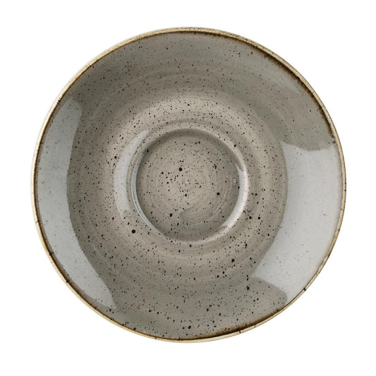 Churchill Stonecast Round Cappuccino Saucers Peppercorn Grey 185mm • PAS-DK567