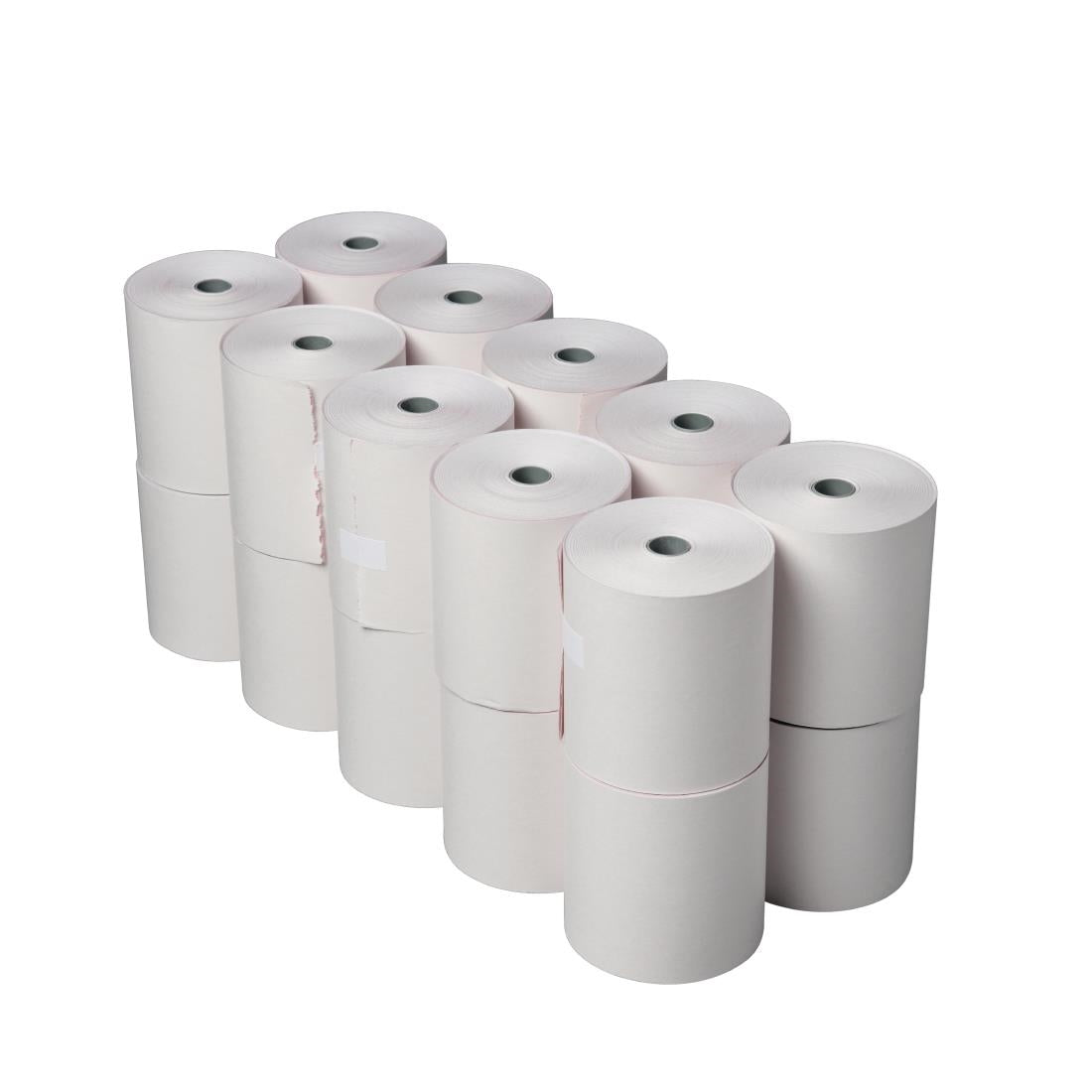 Olympia Non-Thermal 2ply White and Pink Till Roll 76x71mm (20 Pack) (1xWhite & 1xPink | Box Qty: 20) • PAS-DK595