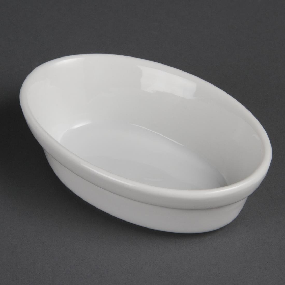 Olympia Whiteware Oval Pie Dishes 145 x 104mm (Pack of 6) • PAS-DK806