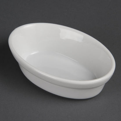 Olympia Whiteware Oval Pie Dishes 145 x 104mm (Pack of 6) • PAS-DK806