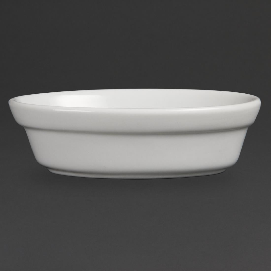 Olympia Whiteware Oval Pie Bowl - 44x145x104mm (6 Pack) • PAS-DK806