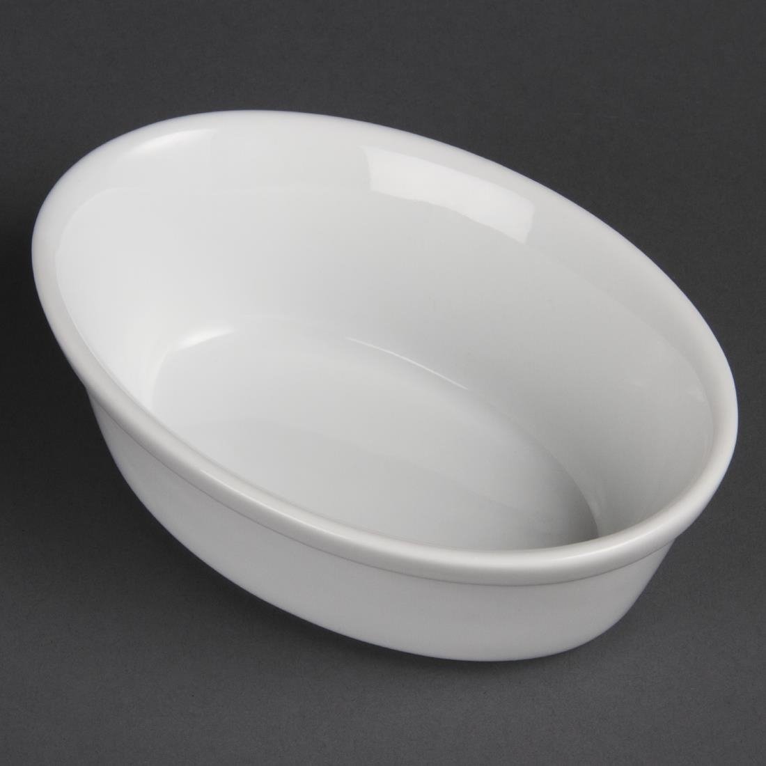 Olympia Whiteware Oval Pie Dishes 154 x 110mm (Pack of 6) • PAS-DK807
