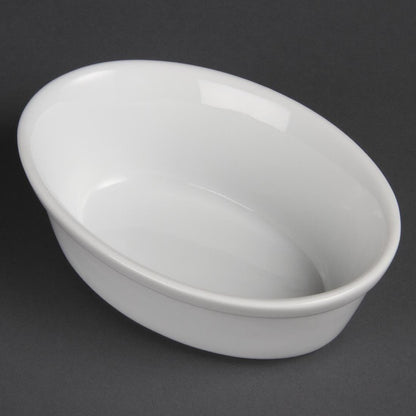 Olympia Whiteware Oval Pie Dishes 154 x 110mm (Pack of 6) • PAS-DK807
