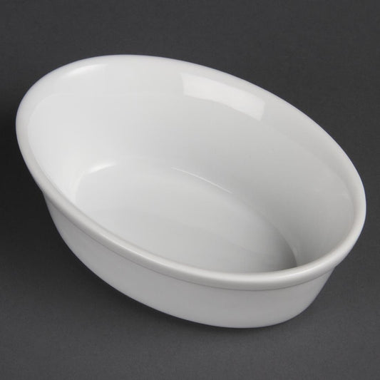 Olympia Whiteware Oval Pie Bowl - 52x161x116mm (6 Pack) • PAS-DK807