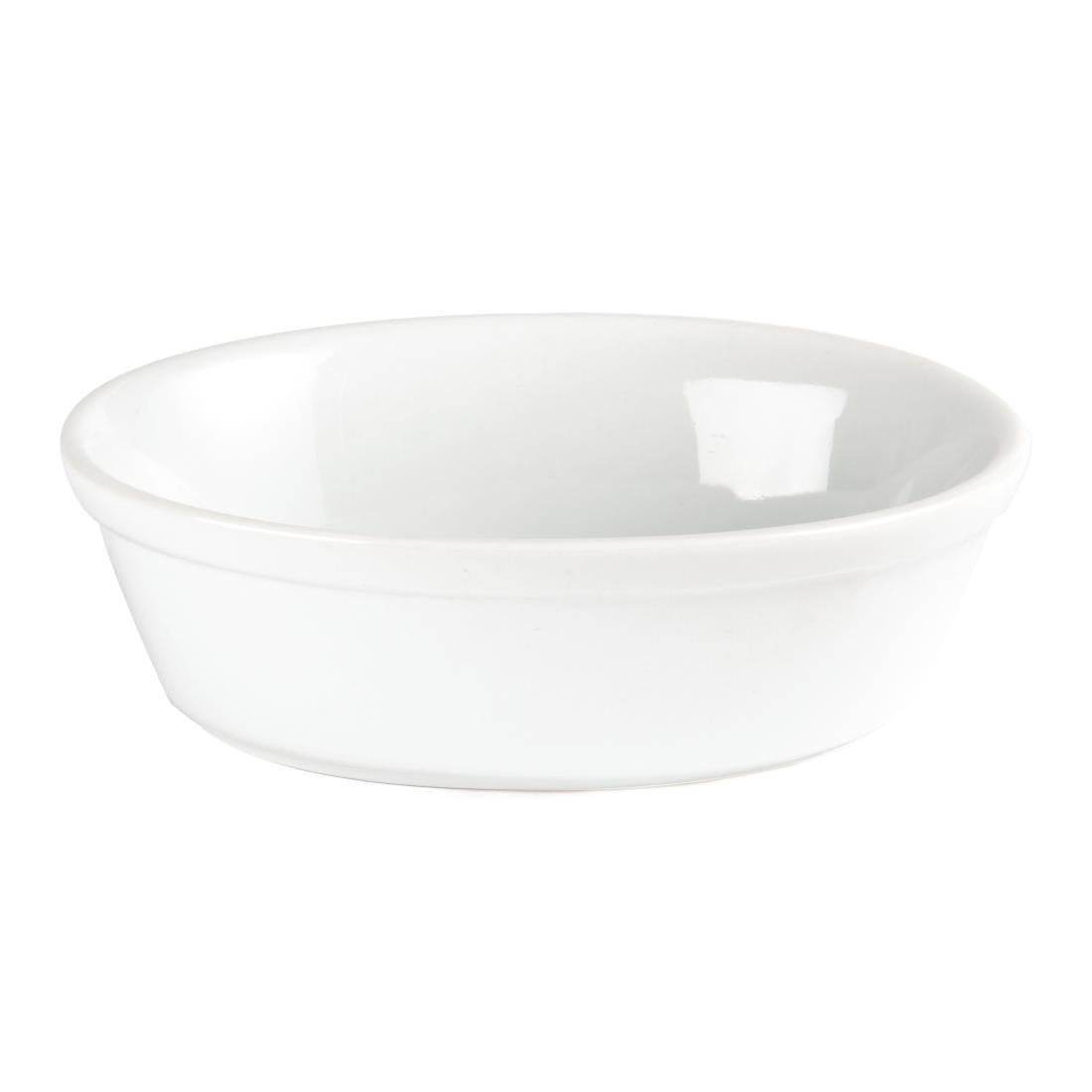 Olympia Whiteware Oval Pie Bowl 153x110x50mm (6 Pack) (Size: 153x110x50mm | Porcelain) • PAS-DK807