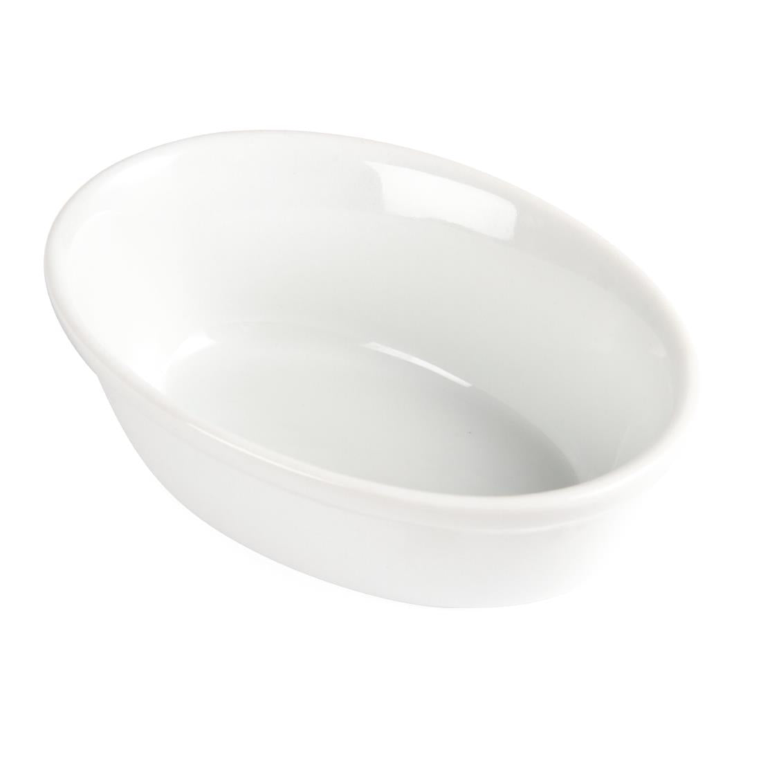 Olympia Whiteware Oval Pie Dishes 154 x 110mm (Pack of 6) • PAS-DK807