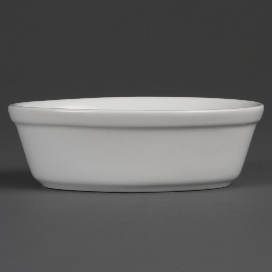 Olympia Whiteware Oval Pie Bowl 153x110x50mm (6 Pack) (Size: 153x110x50mm | Porcelain) • PAS-DK807