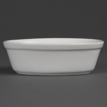 Olympia Whiteware Oval Pie Bowl 153x110x50mm (6 Pack) (Size: 153x110x50mm | Porcelain) • PAS-DK807