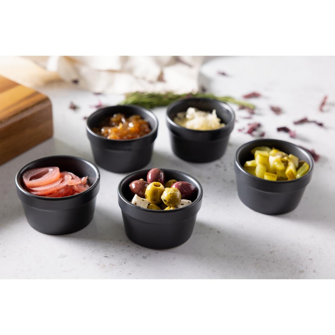 Olympia Tapas Tapas Ramekin Matt Black - 77x45mm 3x 1 3/4" (Box 6) • PAS-DK830