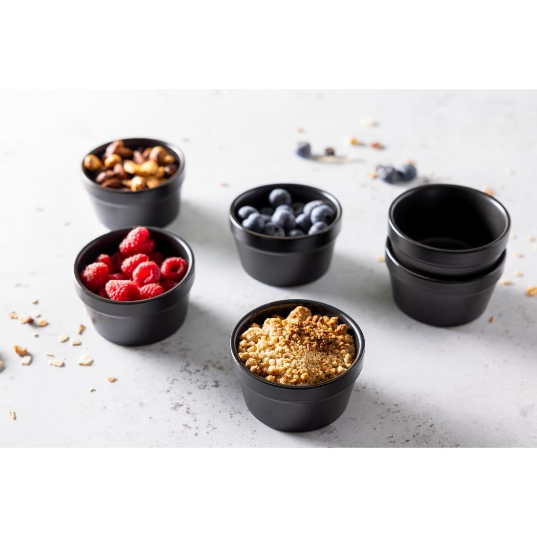 Olympia Tapas Ramekin Matt Black - 95mm 3 3/4" (6 Pack) (95mm. Matt Black. Pack quantity: 6) • PAS-DK831