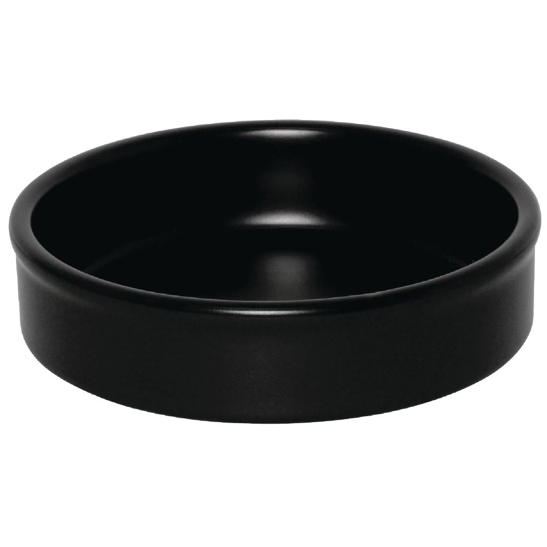 Olympia Tapas Stacking Dish Matt Black - 134x30mm 5 3/10x 1 1/8" (6 Pack) (134x30mm / 5x1" | Matt Black | Pack quantity: 6.) • PAS-DK833