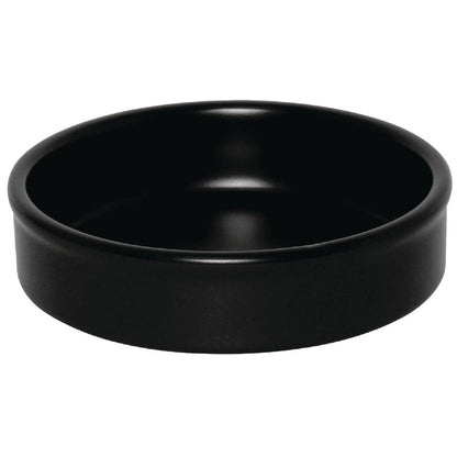 Olympia Tapas Stacking Dish Matt Black - 134x30mm 5 3/10x 1 1/8" (6 Pack) (134x30mm / 5x1" | Matt Black | Pack quantity: 6.) • PAS-DK833