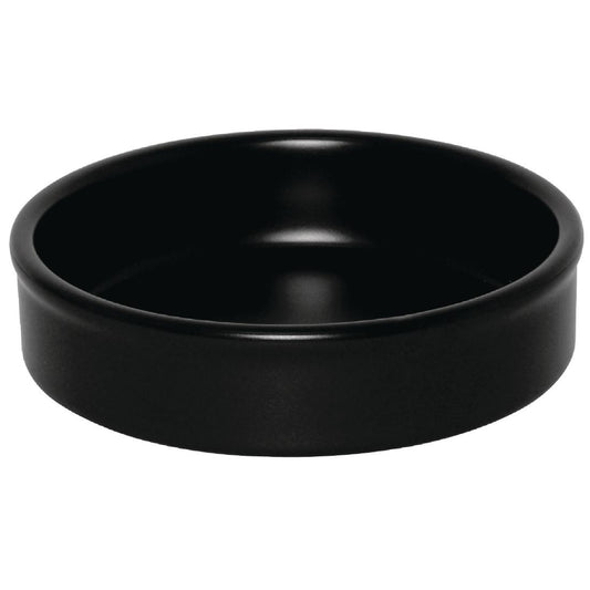 Olympia Tapas Stacking Dish Matt Black - 134x30mm 5 3/10x 1 1/8" (6 Pack) (134x30mm / 5x1" | Matt Black | Pack quantity: 6.) • PAS-DK833