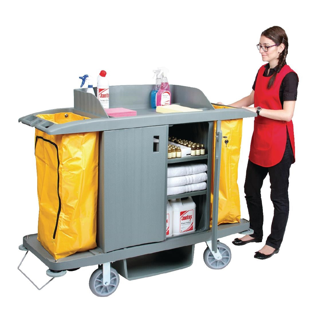 Jantex Housekeeping Trolley With Doors • PAS-DL012