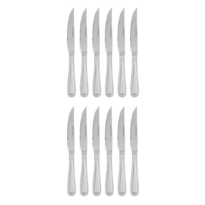 Olympia Bead Steak Knives (12 Pack) (225(L)mm | 8.85". Serrated Blade. Material: 18/0 Stainless Steel. Pack Quantity: 12) • PAS-DL102