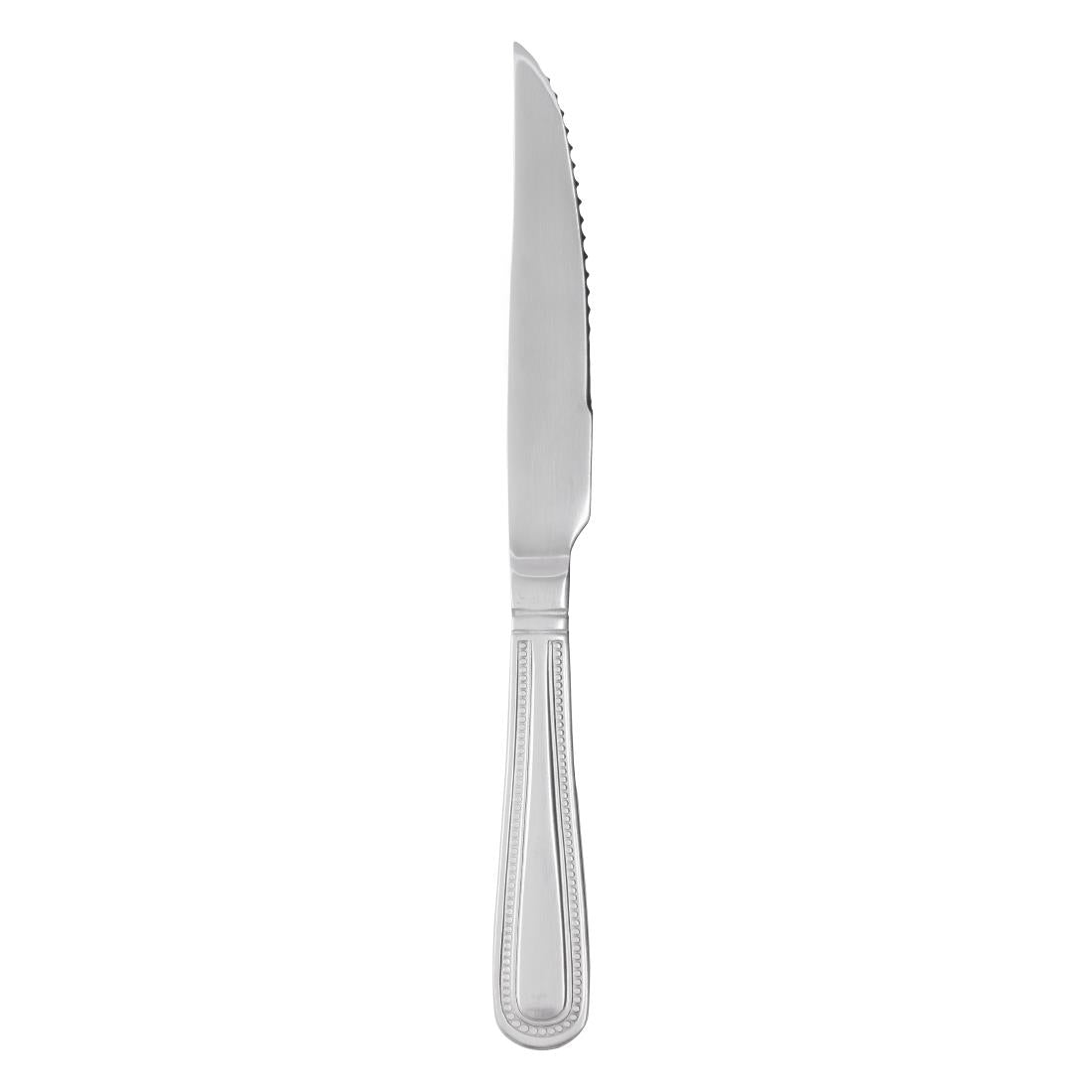 Olympia Bead Steak Knives (12 Pack) (225(L)mm | 8.85". Serrated Blade. Material: 18/0 Stainless Steel. Pack Quantity: 12) • PAS-DL102
