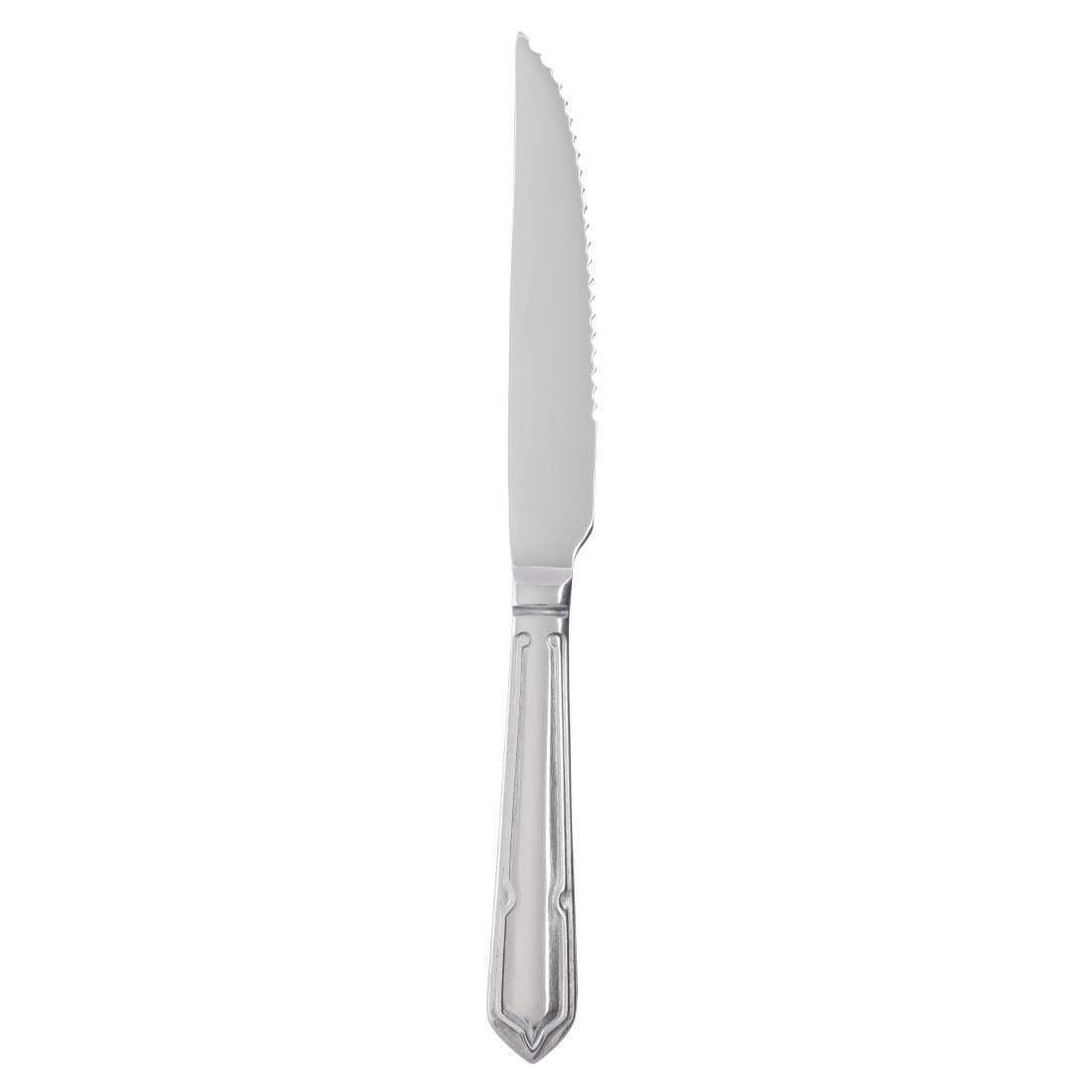 Olympia Dubarry Steak Knife Stainless Steel S/H (12 Pack) (225(L)mm | Serrated Blade | Pack Quantity: 12 | Material: 18/0 Stainless Steel) • PAS-DL106