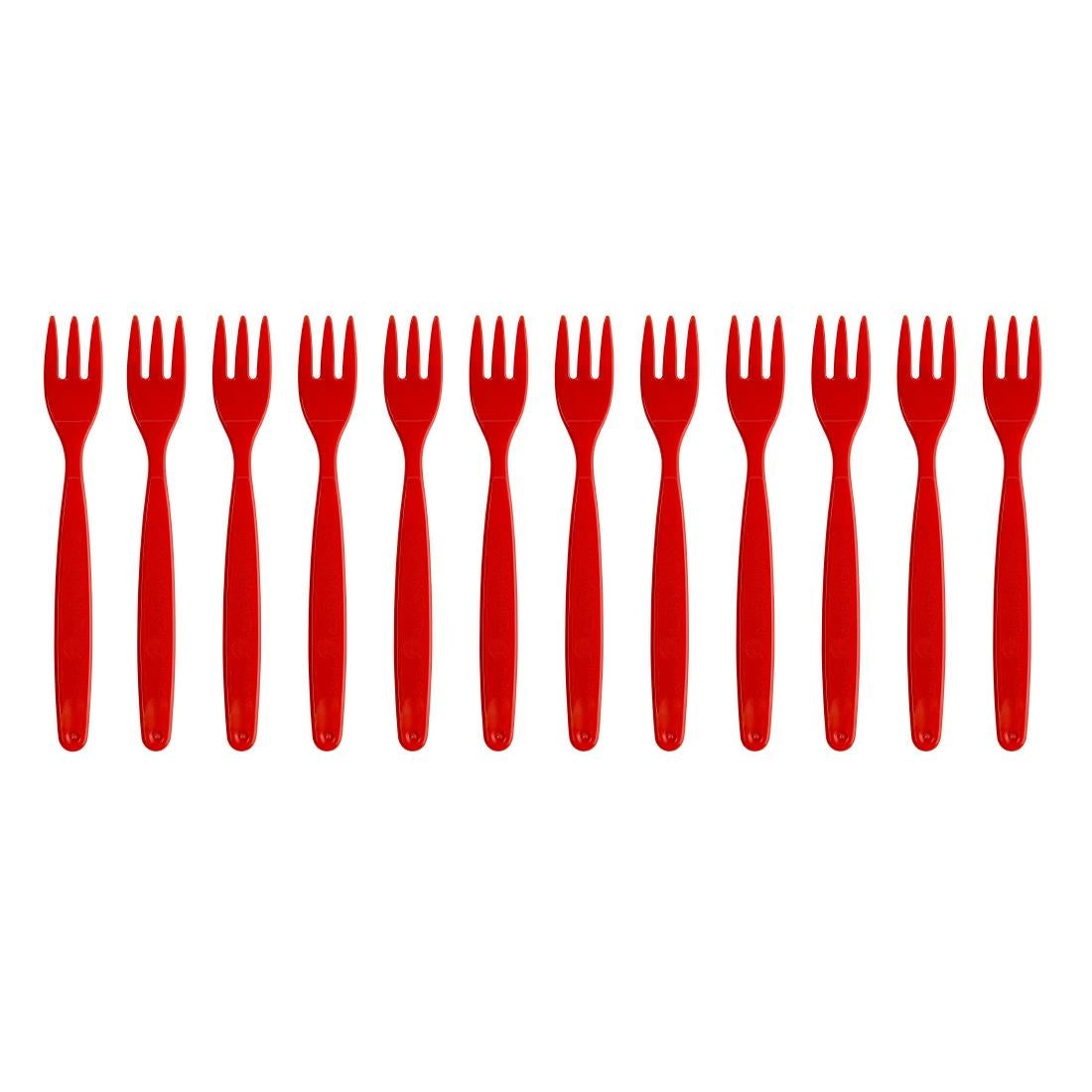 Olympia Kristallon PC Fork Red - 170mm 6 7/10" (12 Pack) • PAS-DL118