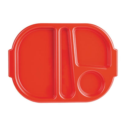 Olympia Kristallon Polypropylene Compartment Food Trays Red 322mm (10 Pack) • PAS-DL126