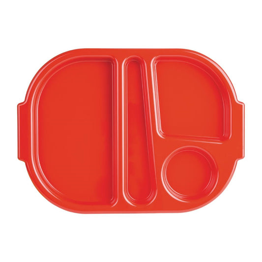 Olympia Kristallon Polypropylene Compartment Food Trays Red 322mm (10 Pack) • PAS-DL126