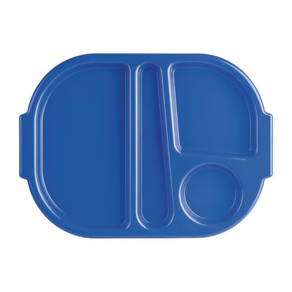 Olympia Kristallon Polycarbonate Compartment Food Trays Blue 322mm (10 Pack) (Pack of 10) • PAS-DL129