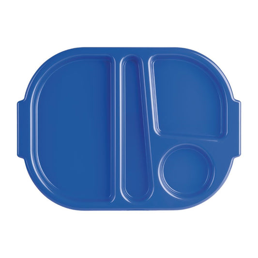 Olympia Kristallon Polypropylene Compartment Food Trays Blue 322mm (10 Pack) • PAS-DL129