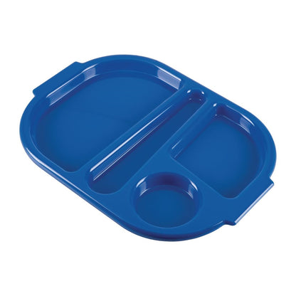 Olympia Kristallon Polycarbonate Compartment Food Trays Blue 322mm (10 Pack) (Pack of 10) • PAS-DL129