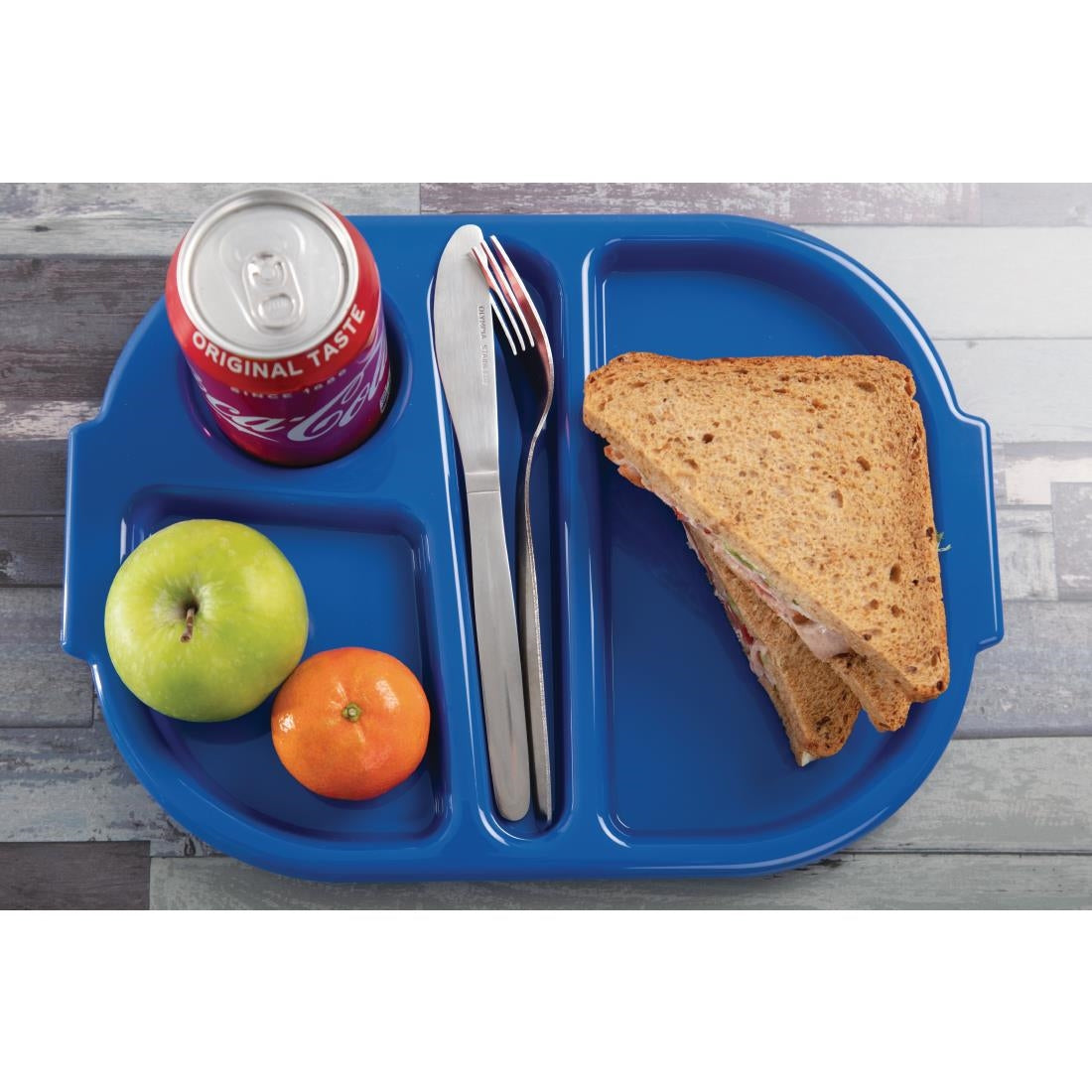 Olympia Kristallon Polycarbonate Compartment Food Trays Blue 322mm (10 Pack) (Pack of 10) • PAS-DL129