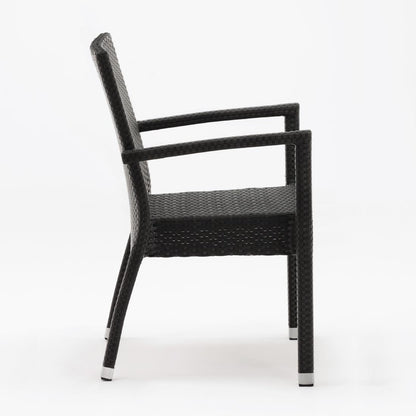 Bolero PE Wicker Armchairs Charcoal (4 Pack) • PAS-DL477