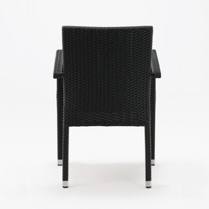 Bolero PE Wicker Armchairs Charcoal (4 Pack) • PAS-DL477