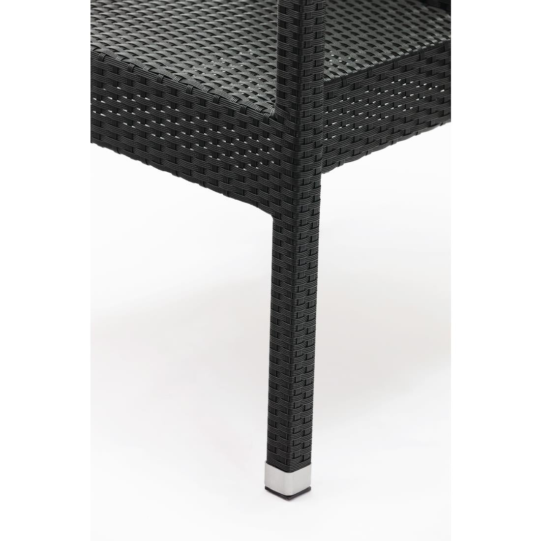 Bolero PE Wicker Armchairs Charcoal (4 Pack) • PAS-DL477