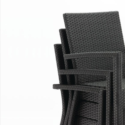 Bolero PE Wicker Armchairs Charcoal (4 Pack) • PAS-DL477