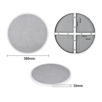 Bolero Fibre Glass Round Table Top Grey Stone Effect 580mm • PAS-DL485