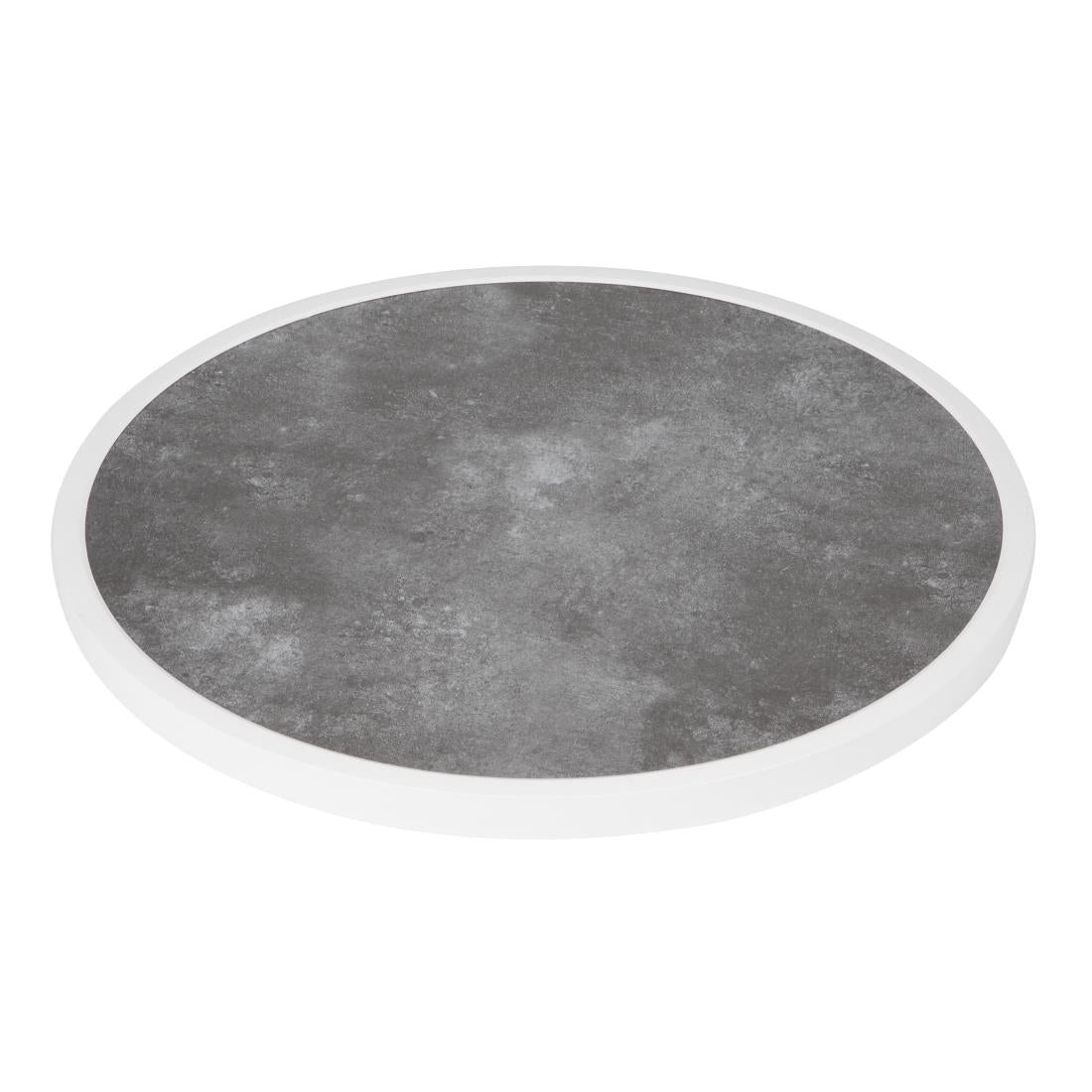 Bolero Fibre Glass Round Table Top Dark Stone Effect 580mm • PAS-DL488