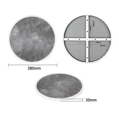 Bolero Fibre Glass Round Table Top Dark Stone Effect 580mm • PAS-DL488
