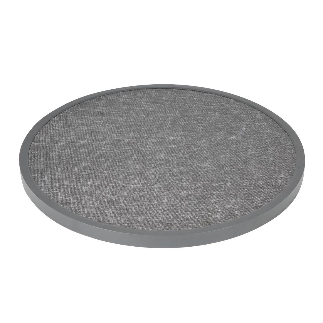 Bolero Fibre Glass Round Table Top Brushed Black 580mm • PAS-DL489