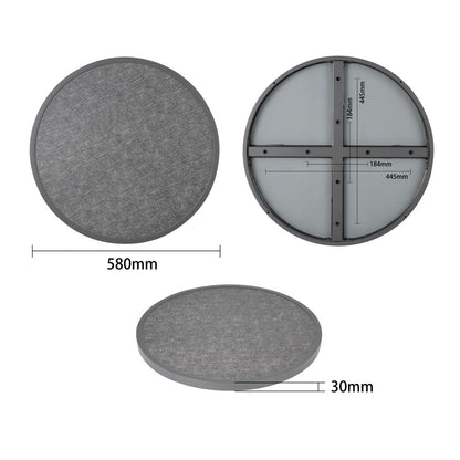 Bolero Fibre Glass Round Table Top Brushed Black 580mm • PAS-DL489