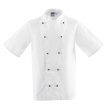 Whites Chicago Unisex Chefs Jacket Short Sleeve White XS • PAS-DL711-XS