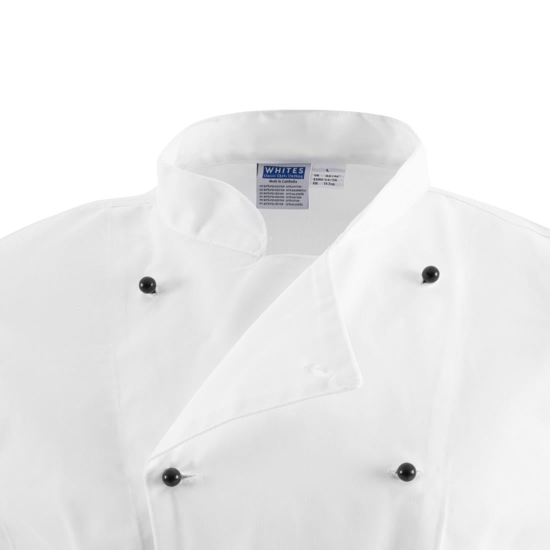 Whites Chicago Unisex Chefs Jacket Short Sleeve White XS • PAS-DL711-XS