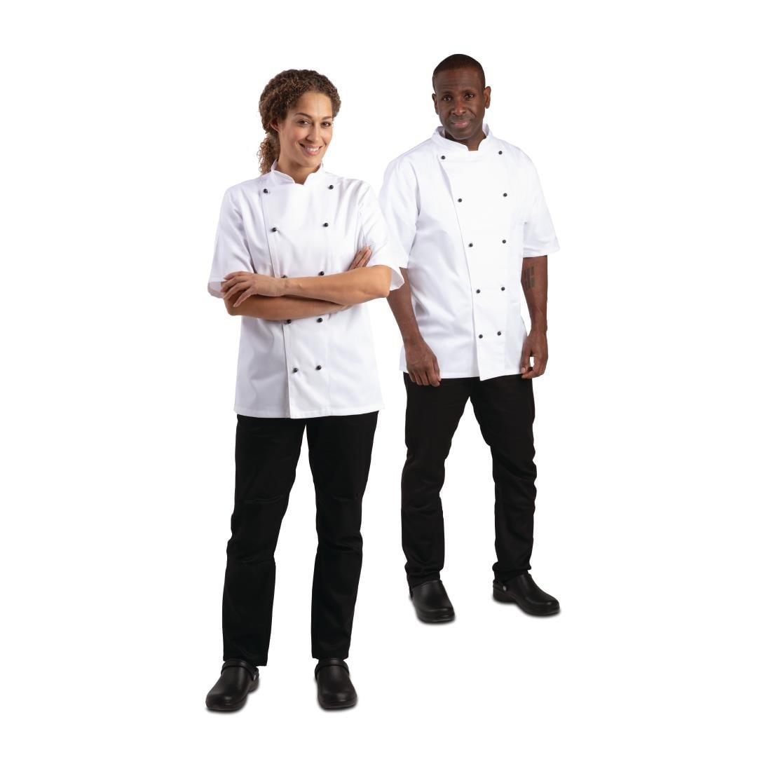 Whites Chicago Unisex Chefs Jacket Short Sleeve White L • PAS-DL711-L